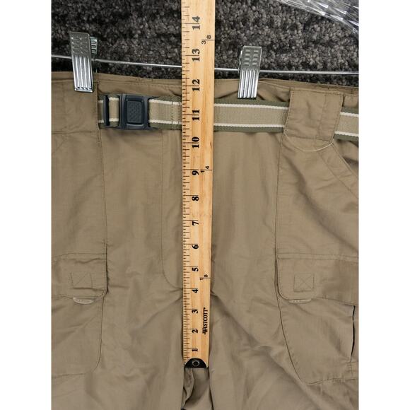 LL Bean Pants Womens Large Beige Tropicwear Capri Elastic Waist Belted Nylon NWT - Picture 7 of 12